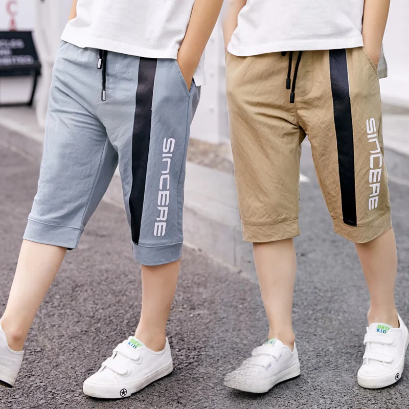 

Boy's shorts summer light cotton and linen casual 7 minutes children's pants