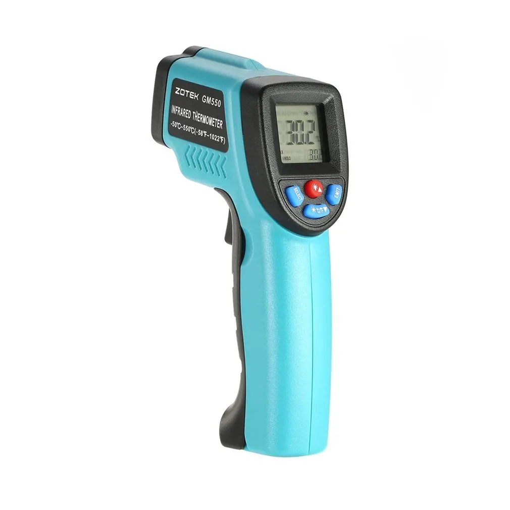 

GM550 infrared Thermometer Temperature Gun Four-Button Handheld Non-contact Digital Laser LCD Backlight