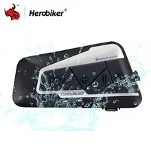 HEROBIKER 1200M Bluetooth Intercom Motorcycle Helmet Interphone Headset Waterproof Wireless Bluetooth Moto Headset Interphone