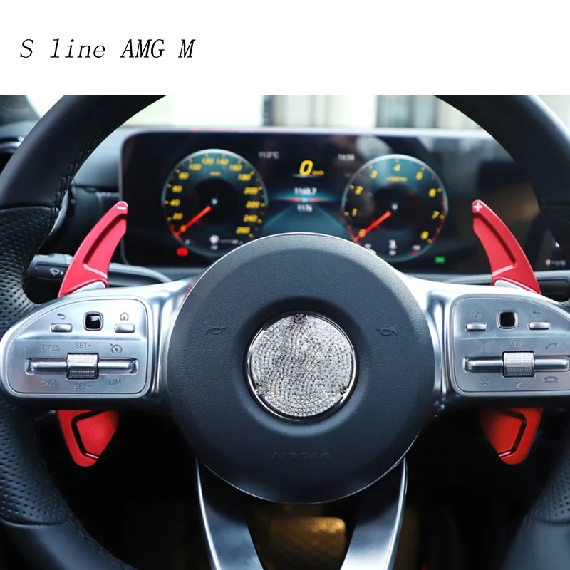 

Car styling Steering Wheel Shift Paddle Extension Shifters Replacement Stickers For Mercedes Benz A Class A180 A200 Accessories
