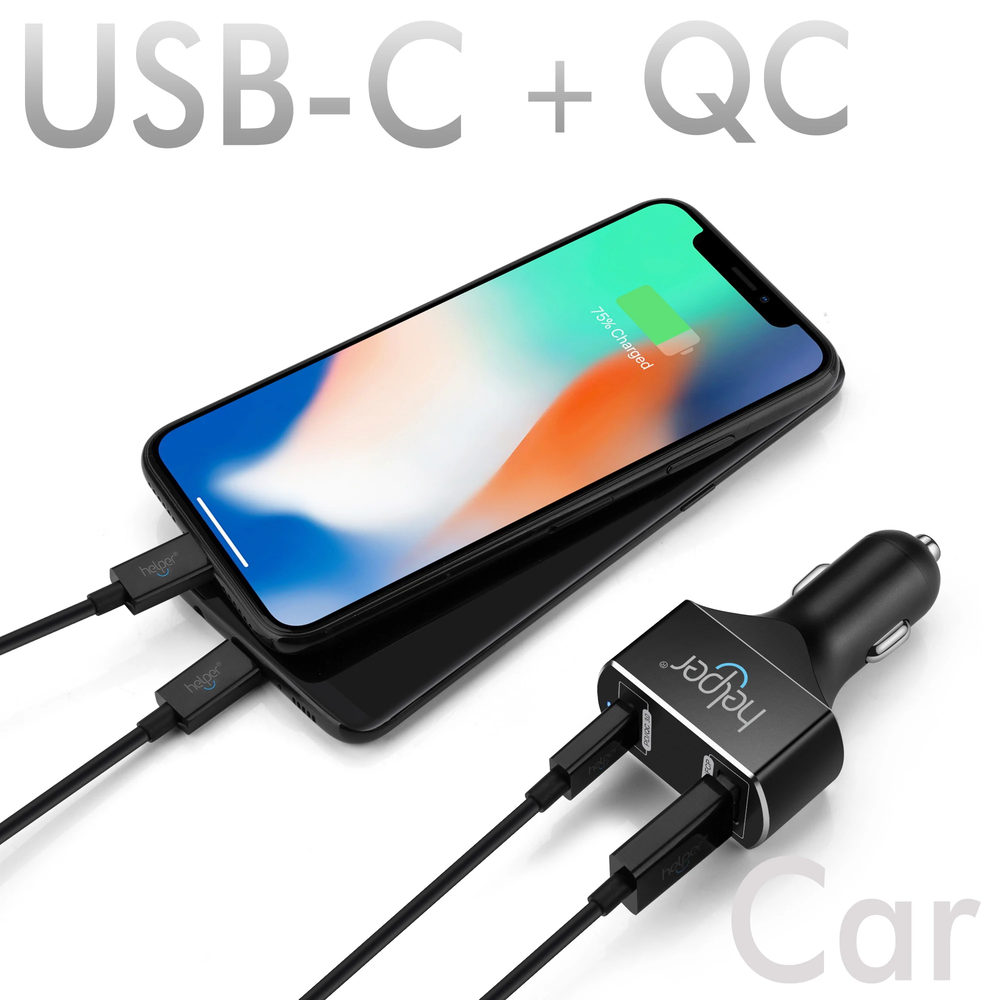 5V 20V USB C PD Car Charger with Power Delivery 45W Quick Charge 3.0 USB-C 18W QC3.0 USB Car Charger Adapter for Laptop Notebook