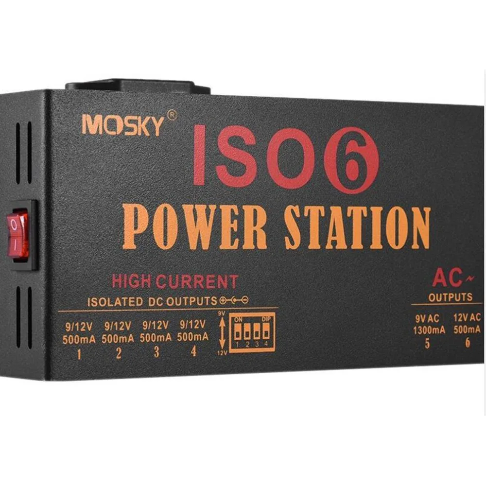 MOSKY Guitar Pedal Power Supply High Quality Guitar Effect Pedal Power Supply Ten Isolated Output 6/8 Way Stabilized Voltage MOSKY Guitar Pedal Power Supply High Quality Guitar Effect Pedal Power Supply Ten Isolated Output 6/8 Way Stabilized Voltage