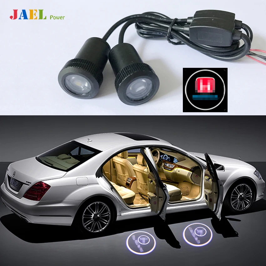 2PCs LED Door Ghost Shadow Light Courtesy Laser Projector Puddle lights