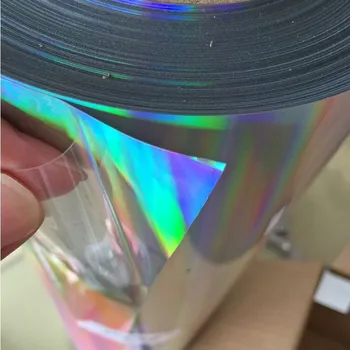 

20" x 16.4ft (50cm x 500cm) Rainbow Colorful Holographic Iron-on PU Heat Transfer Vinyl Cutting Press Film Hot Sale