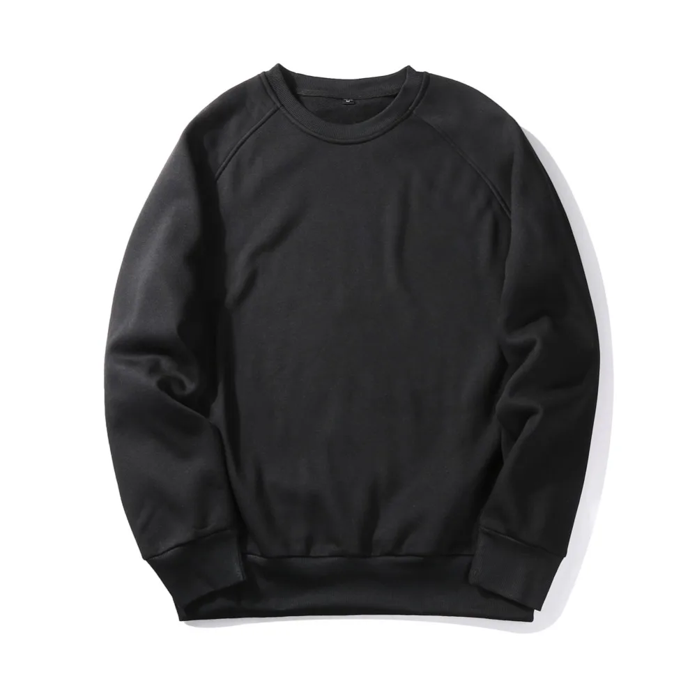 

USA SIZE Winter Thick Sweatshirts Men Warm Pullover Streetwear Round Collar Sportswear Solid Color Fleece Hoodies Couples WY19