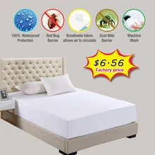 Couvre-matelas imperméable hypoallergénique, sur-matelas de protection de matelas contre la poussière, les acariens et les bactéries
