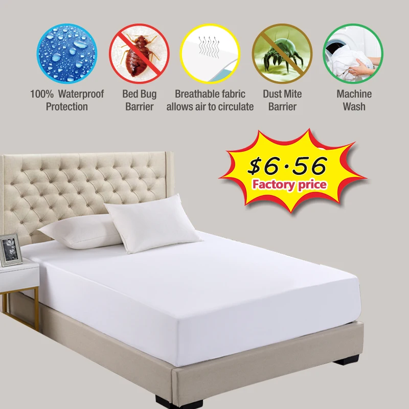 

New Waterproof Mattress Pad Top Hypoallergenic Mattress Protector Against Dust Mites and Bacteria Fitted Sheet Mattress Topper