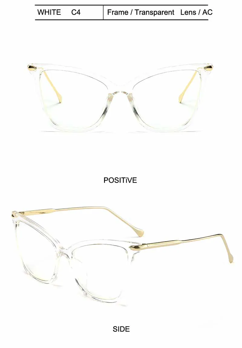 FEISHINI Black frame Cat Eye Glasses Frame Women brand Clear Lens Transparent Eyewear frames Ladies Myopia Nerd eyeglasses frame