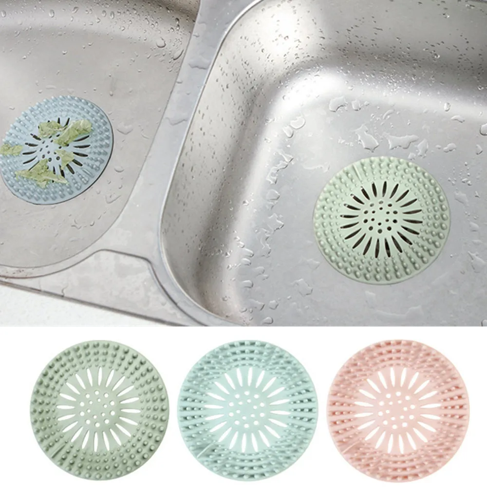 

Hair Stoppers Catchers Shower Drain Filter Covers for Bathroom Kitchen Silicone Sewer Drain Sink Strainer Anti Blockage LS*D