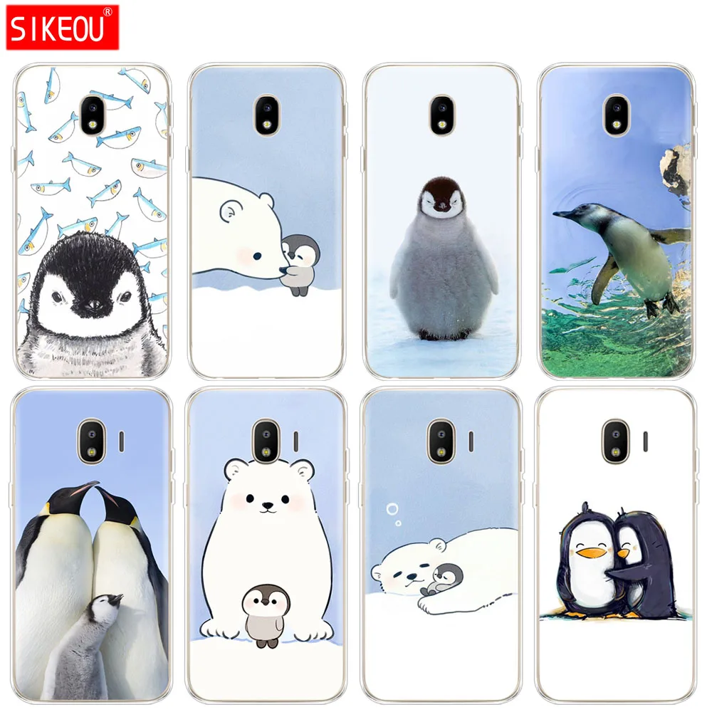

silicone cover phone case for Samsung Galaxy J3 J5 J7 2017 J330 J530 J730 PRO j2 2018 Lovely Penguin Polar Bear