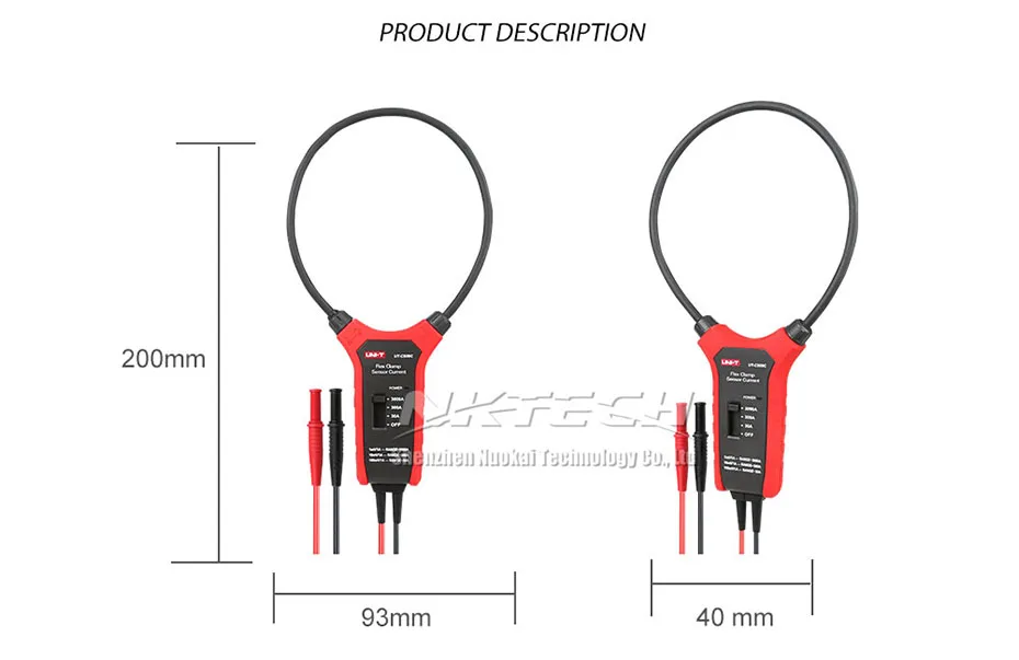 UNI-T UT-CS09C UT-CS09A Flex Clamp Сенсор метр Цифровой мультиметр 1.5A~ 3000A высокая гибкая переменного тока Амперметр щупы осциллографа Тесты