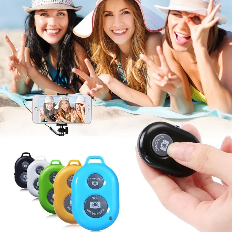 Bluetooth пульт дистанционного спуска затвора камеры Кнопка с батареей для селфи контроллер камеры Bluetooth 4,0 пульт дистанционного управления для iPhone