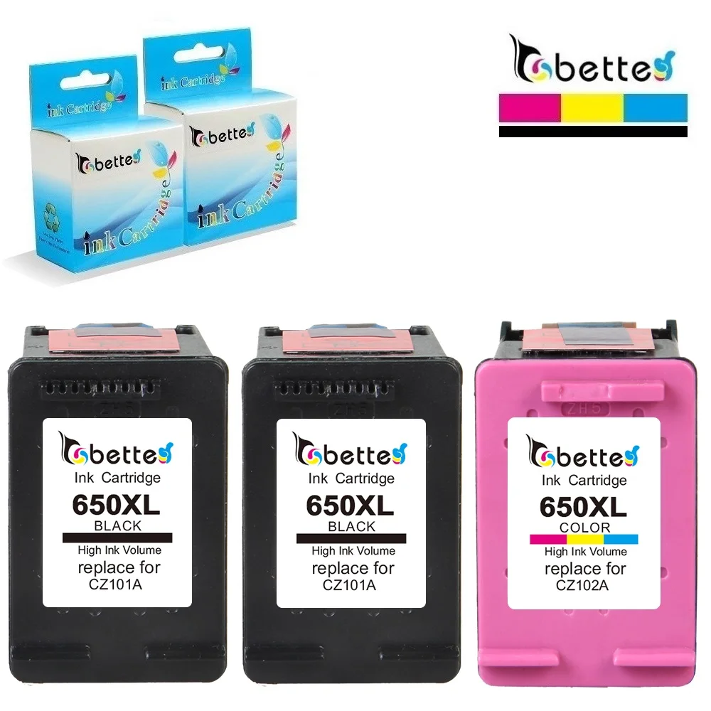 BETTE Ink Cartridges Replacement for HP 650 650XL hp650 Deskjet