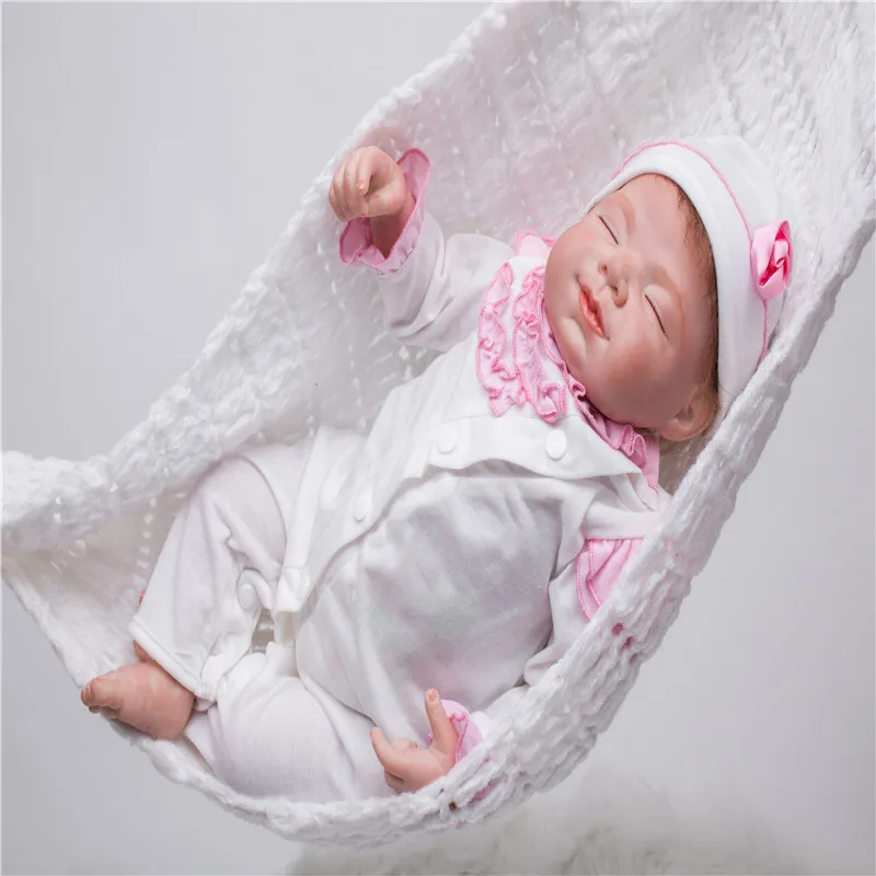 

SanyDoll 22 inch 55 cm Silicone baby reborn dolls, lovely sleeping doll festival gifts for Christmas gifts