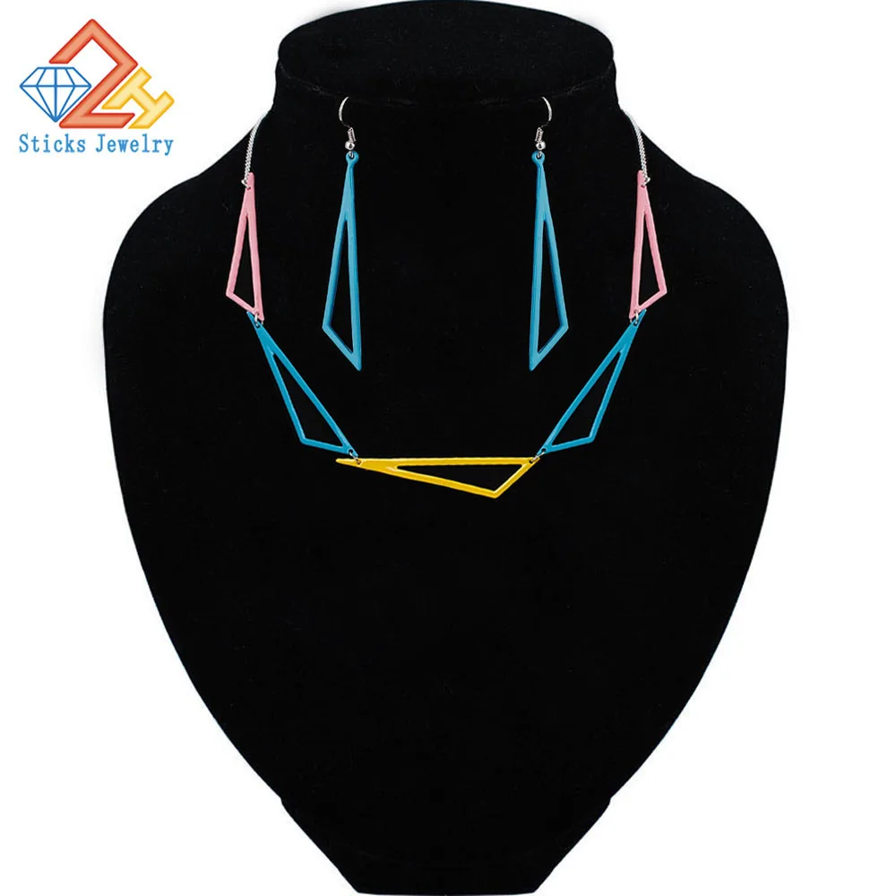 

Alloy Triangle Necklace Set Paint Factory Price Hot Fashion Casual Personality Hip HOP Jewelry