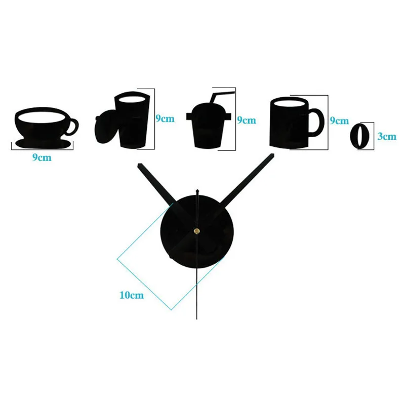 Модные электронные часы настенные часы «сделай сам» Акриловые стерео зеркальные наклейки на стену специальный корейский стиль забавные кофейные часы, настенные часы
