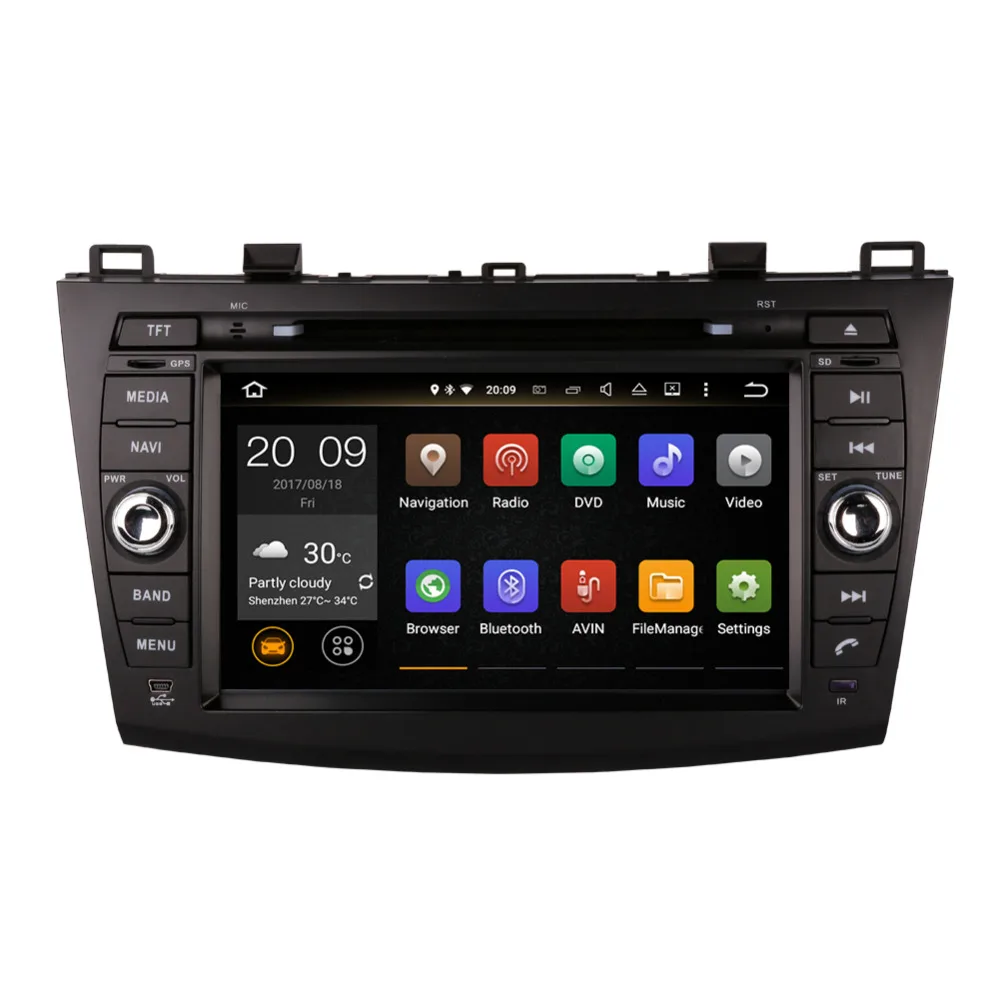 Excellent Android 9.0 HD Car DVD Player GPS Navigation for MAZDA 3 2010-2012 Radio Bluetooth WIFI 3/4G Rear Camera System Car Radio Player 8