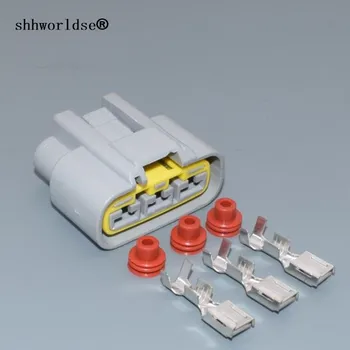 

shhworldsea 3 pin QLW 250 cable de alimentacion hembra ranura izquierda cableado conector QLW-A-3F-GR color gris car plug