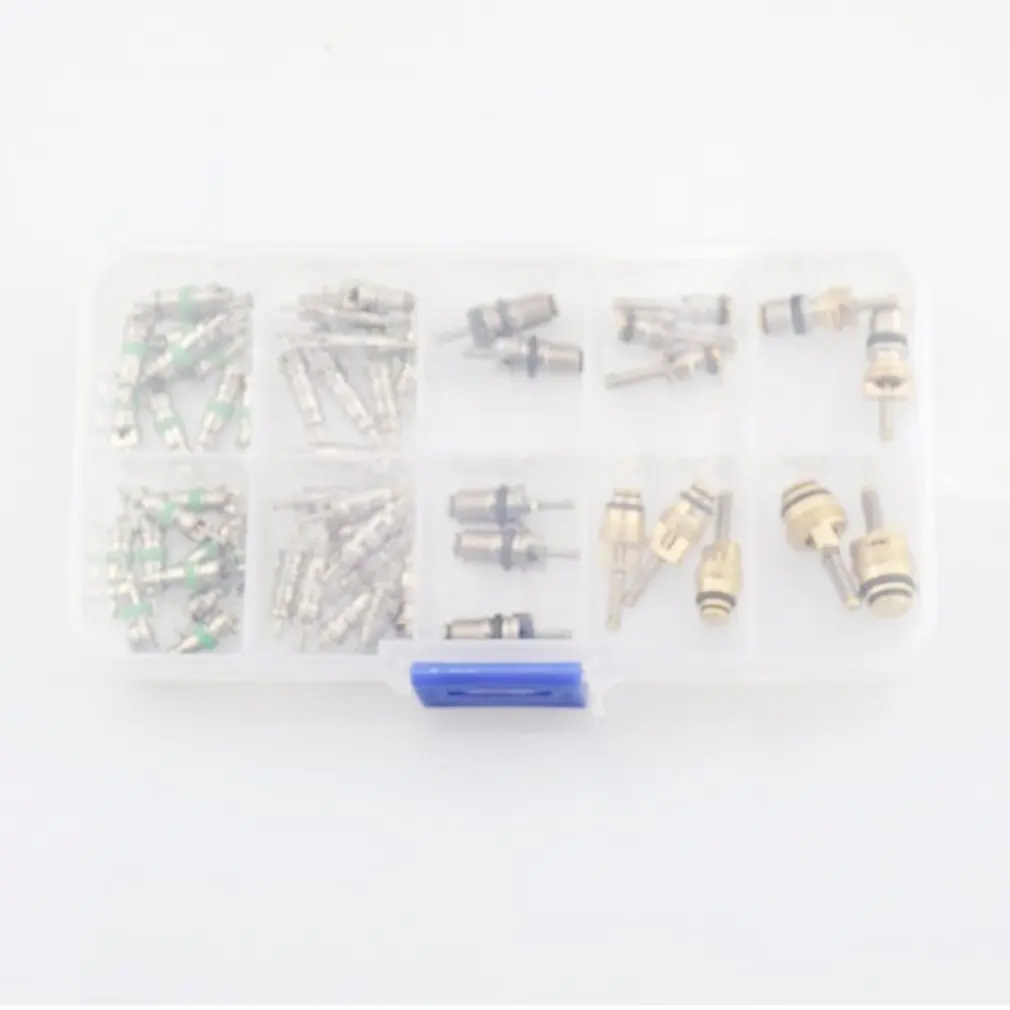 

55pcs/Box A/C AC Schrader Valve Cores Assortment for R134a R12 R22 7 Kinds AC Kit Universal Valve Cores