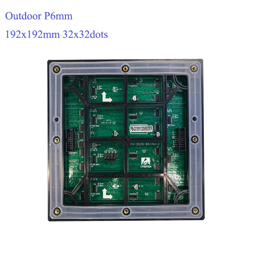 P6 SMD3535 32*32 пикселей водонепроницаемый модуль 192*192 мм полноцветный открытый