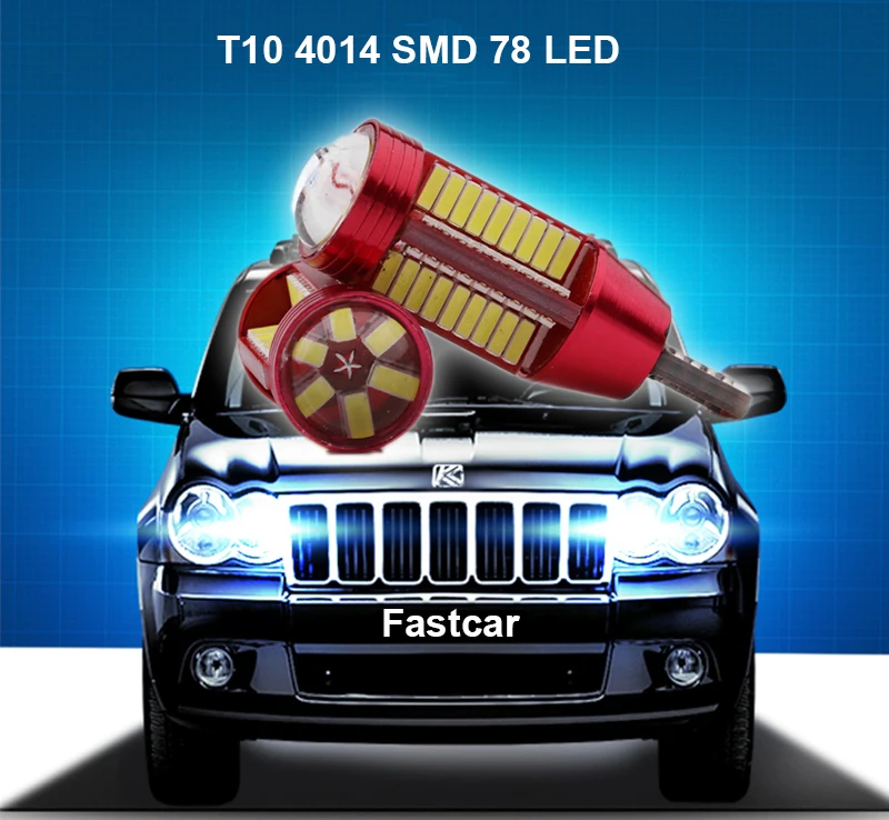2x 12V Canbus T10 Car Led Bulb 194 168 192 W5W 4014 SMD 78 LED T10 Canbus Auto Error Free Side Wedge Light Clearance Lights Lamp  (7)
