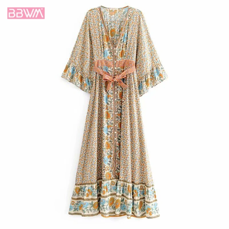 

Dress 2019 Summer Korean Fashion Casual Comfortable Slim Simple Elegant Women Dress V-neck long-sleeved exquisite female dress