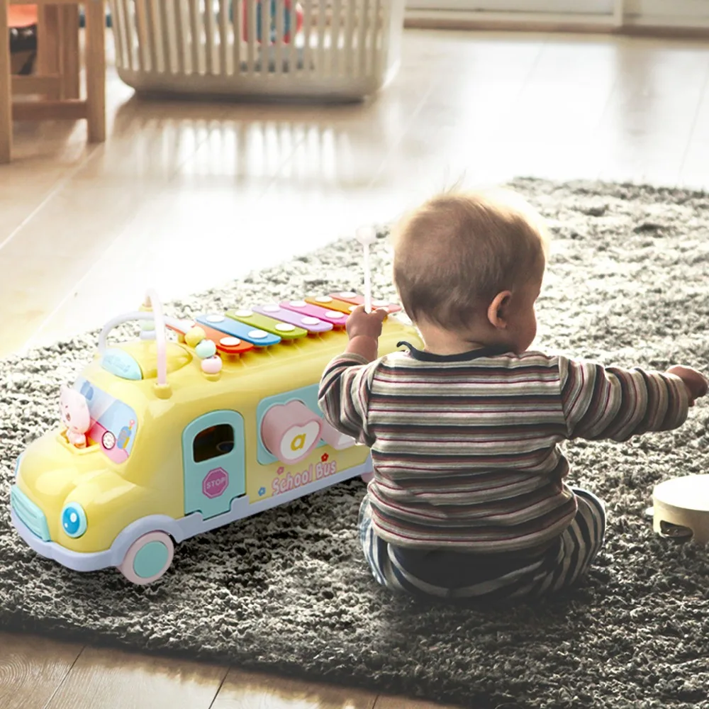 Игрушечный автомобиль, детский мяч, игрушка-головоломка из бисера, 6-12 месяцев, для мальчиков и девочек 0-1-2-3 лет, детский стук на фортепиано