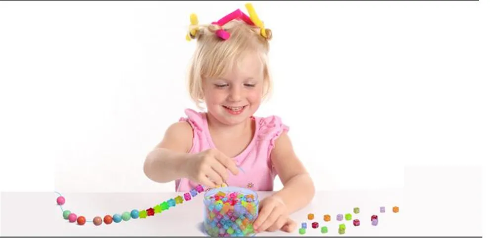 Различные свободные 350 шт акриловые бусины для маленьких девочек ожерелье и браслет DIY бисер Строительный набор обучающая развивающая игрушка