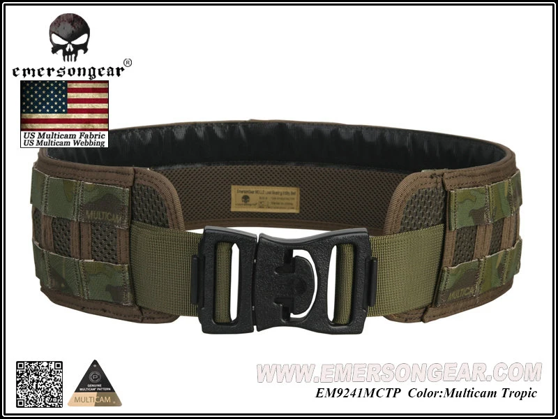 Emersongear для мужчин, для страйкбола, боевой, для пейнтбола, армейский пояс Emerson MOLLE, несущий, боевой, камуфляжный пояс EM9241, черный, Койот, Мультикам - Цвет: MCTP
