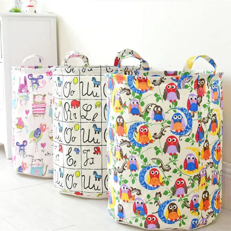 Pastoral style Cotton Linen Laundry Basket Dirty Clothes Toys Storage Sundries Storage Baskets
