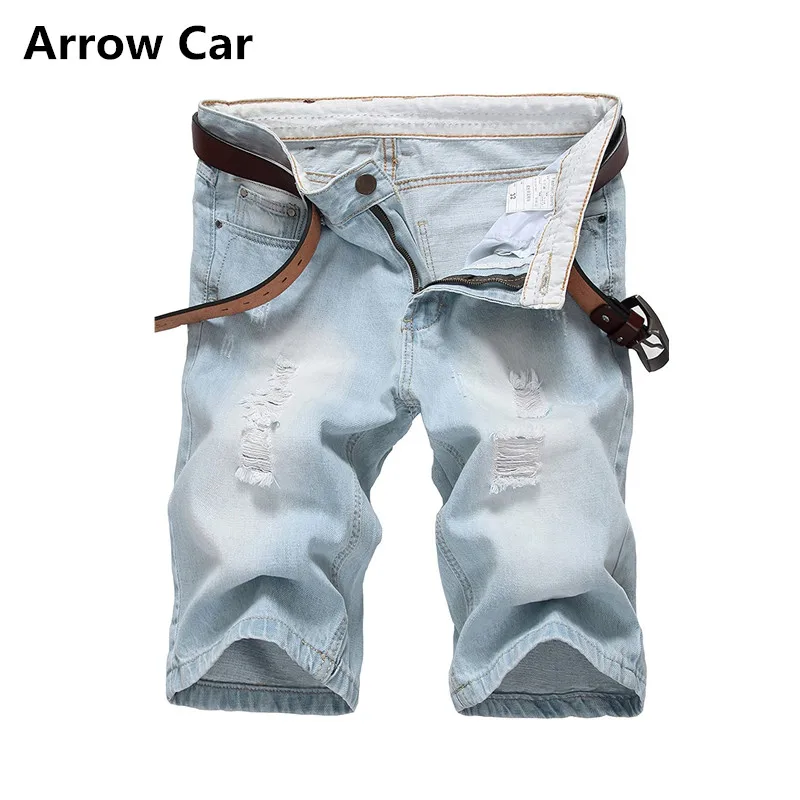 Летние новые джинсовые шорты мужские повседневные рваные джинсы Шорты повседневные Шорты Мужские Jogger ботильоны рваные джинсы