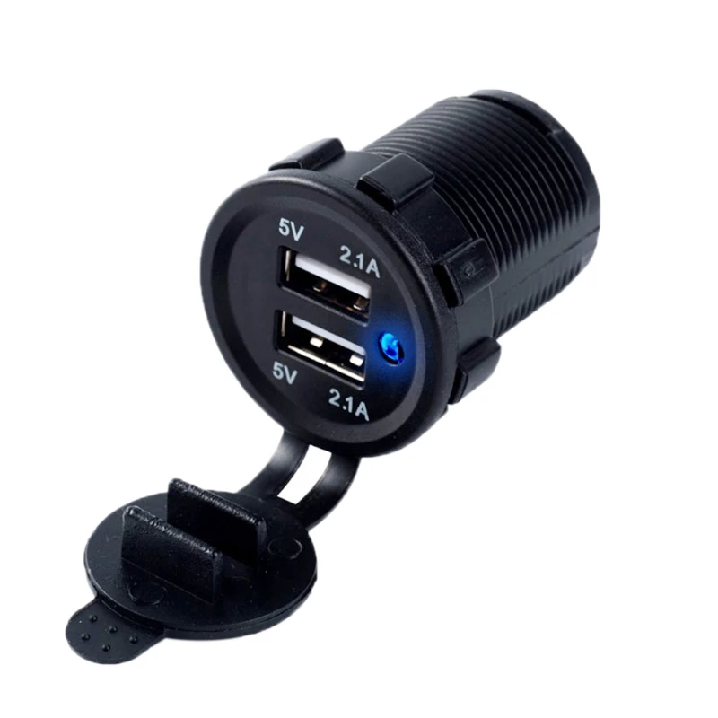 

5V 2.1A/1A Waterproof Dual USB Boat Motorcycle Car Charger Power Adapter Socket