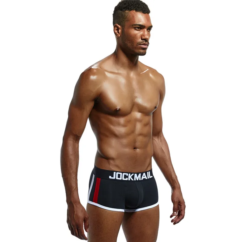 JOCKMAIL, Брендовое сексуальное мужское нижнее белье, боксеры с эффектом пуш-ап, боксеры, шорты, дышащая мужская посылка, увеличивающее мягкость, нижнее белье для геев