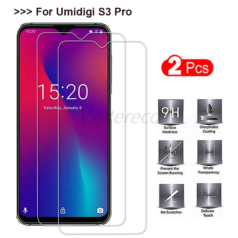 Umidigi S3 Pro закаленное стекло 100% хорошее качество 9H Защитная пленка для экрана