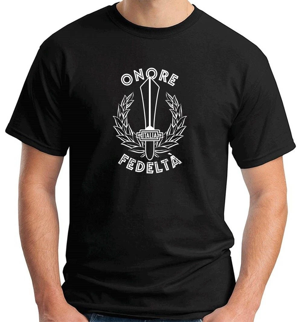 Maglia Maglietta футболка Uomo Onore E Fascismo Fascista Mussolini хипстерские футболки летние мужские с