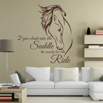 

Horse Riding Wall Decal Removable Quote Wall Sticker room decor If You Climb Into the Saddle Be Ready for the Ride Horse Sticker