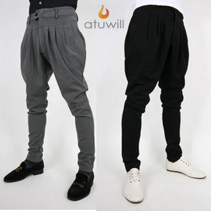 Atuwill Men's Harem Pants Gray/Black S 2XL New Fashion