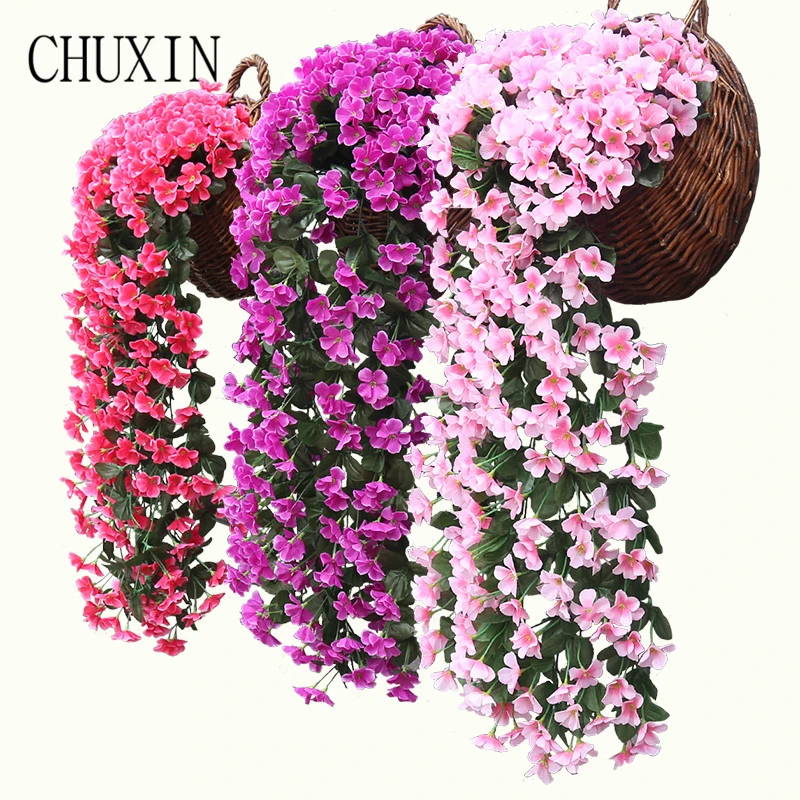 BESPORTBLE 2pcs Artificial Silk Violet Flower Vine Garlands Wedding Home Hanging Decorations White BESPORTBLE 2pcs Artificial Silk Violet Flower Vine Garlands Wedding Home Hanging Decorations White