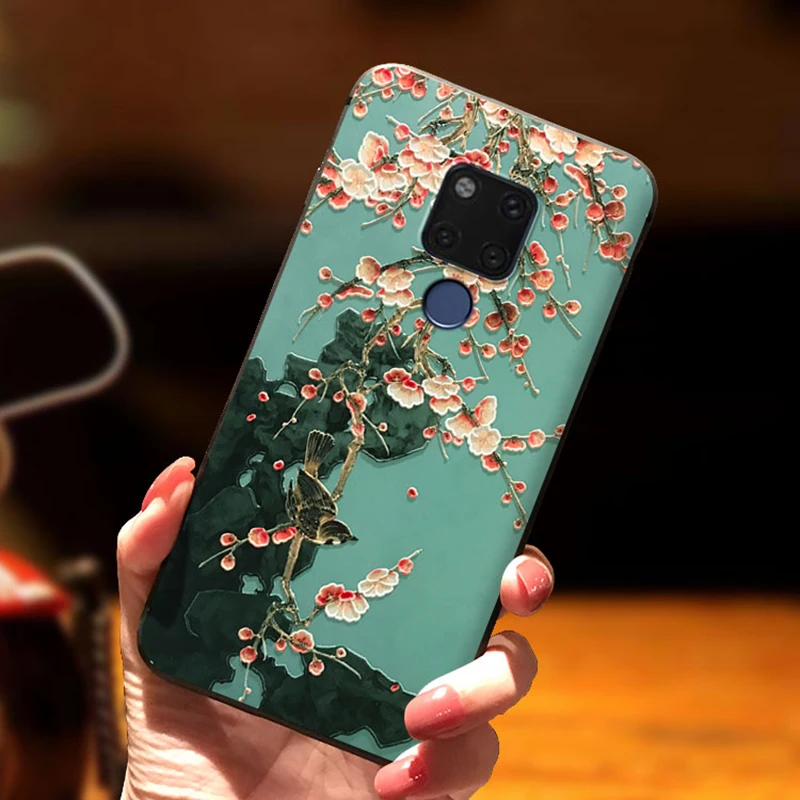 3D чехол с тисненым цветком для Huawei Honor 9S 9A 9C X10 8A 8X 9X 10i 10 20 9 P20 P30 P40 Lite Pro Y5P Y6P Y7P P Smart 2020