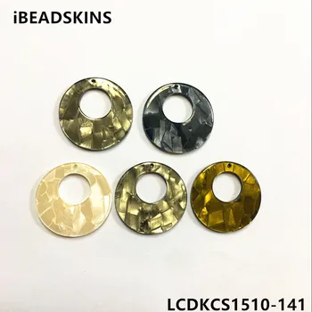 

New arrival! 30mm 100pcs/lot Round-shape acrylic Imitation marble charms for earring/Jewelry making(As shown)
