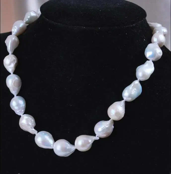 

Hot sale new Style >>>>>Rare Pretty 15-25mm baroque white freshwater pearl necklace 18''