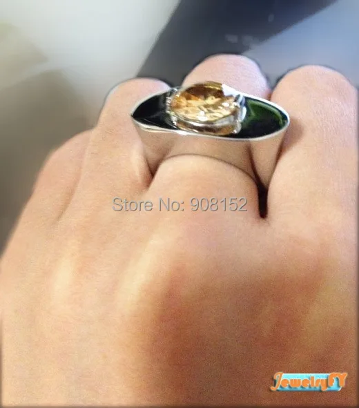 

316L Stainless Steel Blink Champagne Crystal Ring, Titanium Steel Fine Jewel Ring