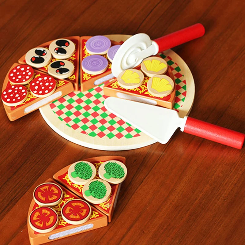 

Pizza Party House Toys Food Simulation Tableware For Children Pretend Play Toy Gifts With Tableware Size 21cm