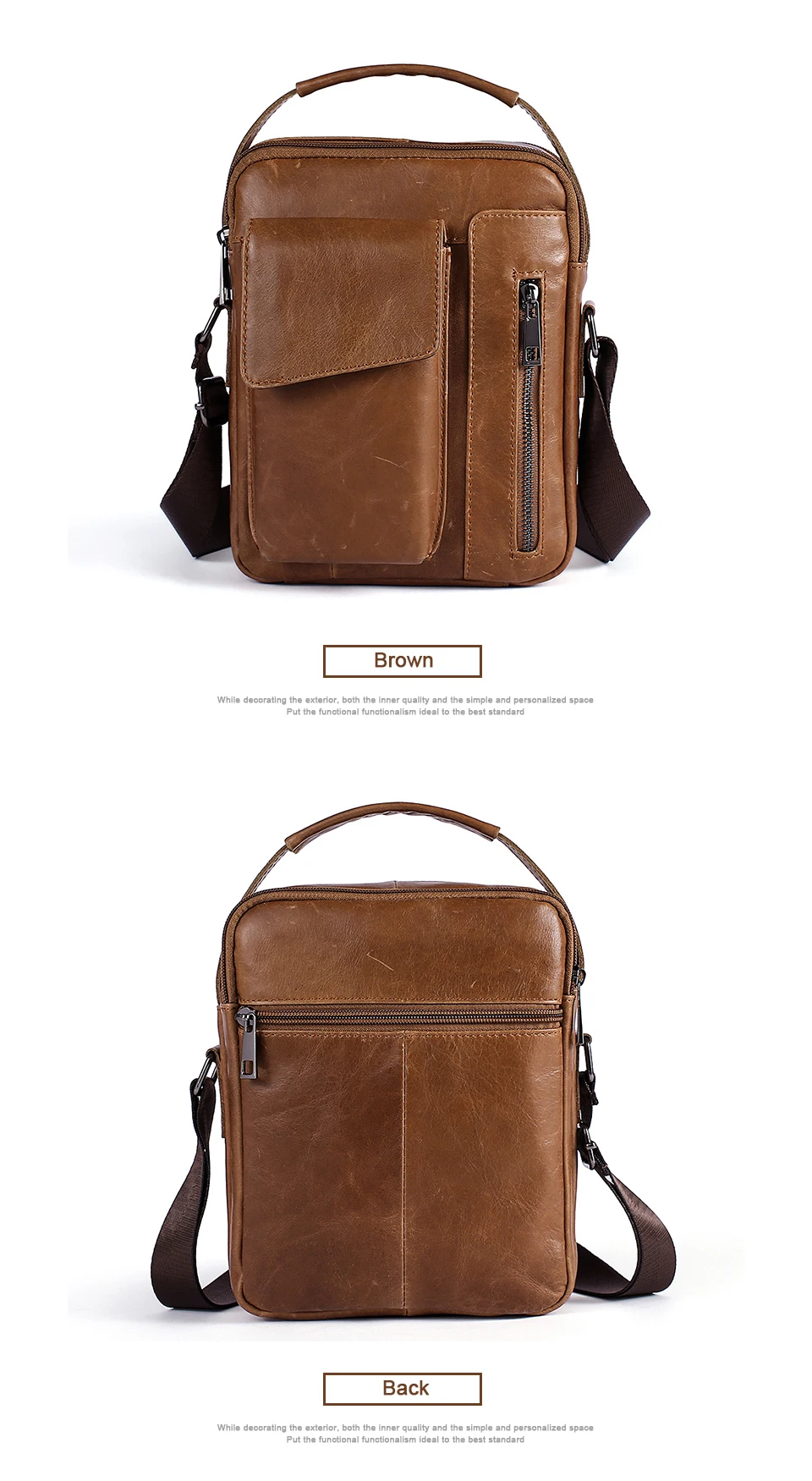 WESTAL Genuine Leather Men's Bags Crossbody Bags Flap Male Messenger Bag Men Leather Small Ipad Holder Shoulder Bag naturally 8211_01 (7)