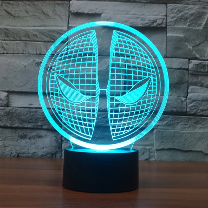 

new Deadpool 2 3D lamp LED visual light touch colorful gifts atmosphere lamp 3187