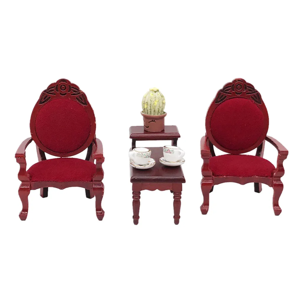 Doll House Accessory 1:12 Vintage Mini Dollhouse Furniture Carved Chairs Miniature Kids Pretend Play Toys A513 Doll House Accessory 1:12 Vintage Mini Dollhouse Furniture Carved Chairs Miniature Kids Pretend Play Toys A513