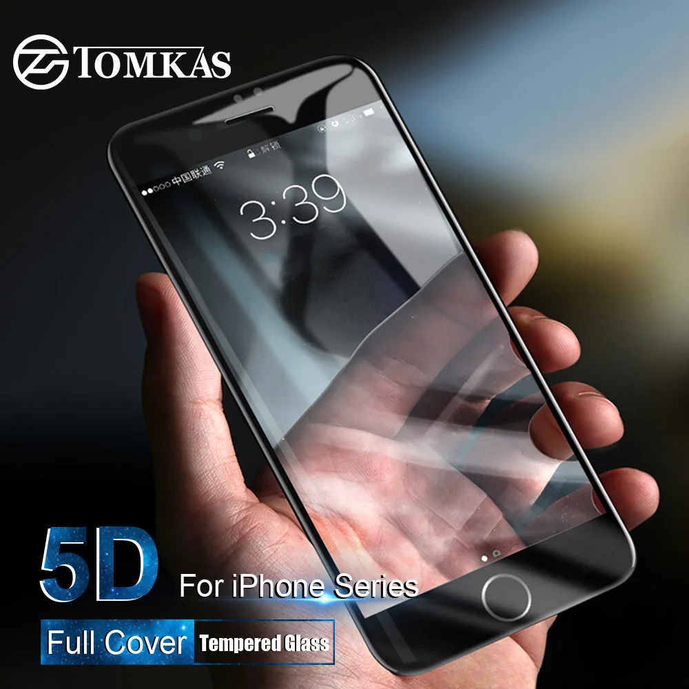 TOMKAS 5D Protective Glass for iPhone 6 6S 7 8 Plus X 10 Glass on iPhone XS MAX Screen Protector For iPhone 7 XR Tempered Glass TOMKAS 5D Protective Glass for iPhone 6 6S 7 8 Plus X 10 Glass on iPhone XS MAX Screen Protector For iPhone 7 XR Tempered Glass