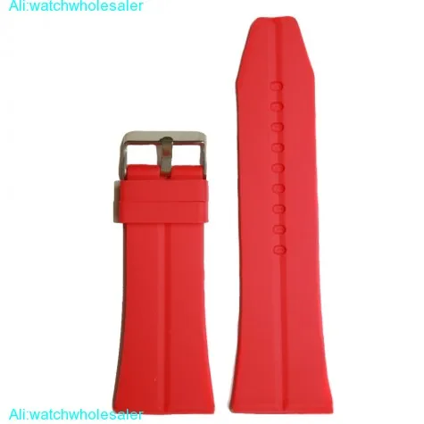34mm Red Silicone Jelly Rubber Men Lady Watch Band Straps WB1045D34JB