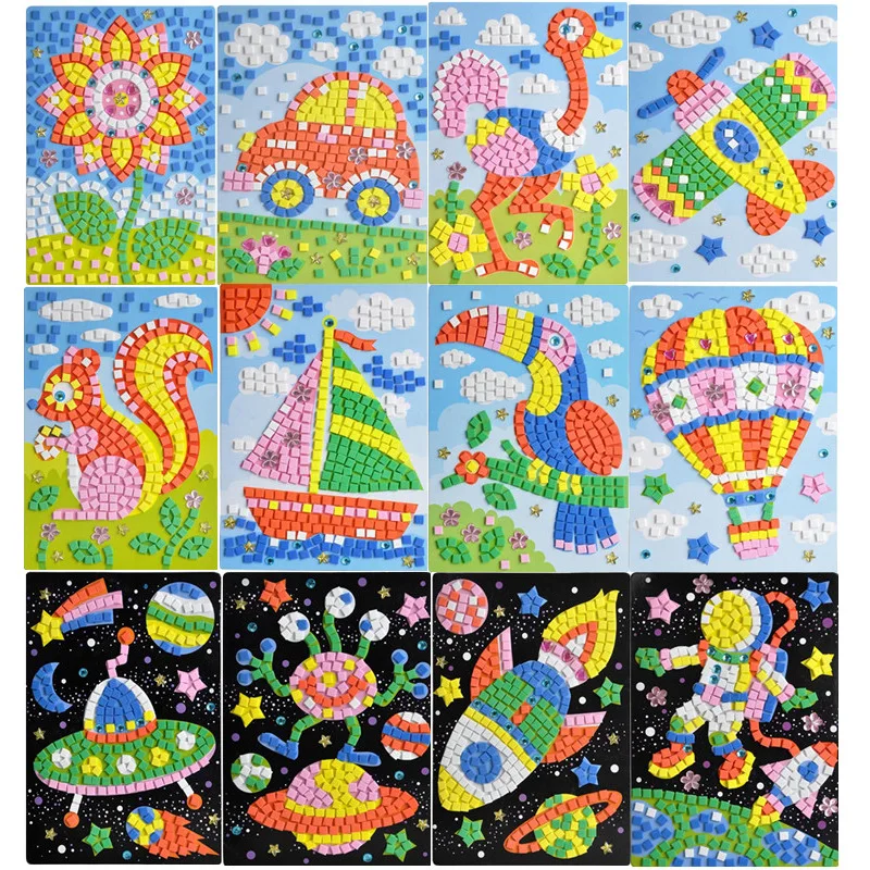  Kids DIY painting crystal Mosaic diamond EVA stickers paste paper kindergarten material package cra - 33036358607