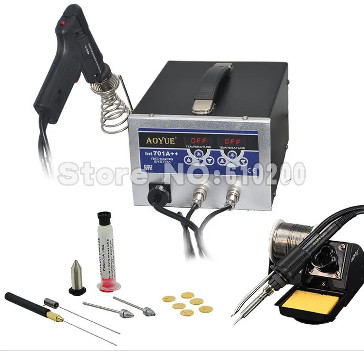 

AOYUE 701A++ LED display 3 IN 1 Electric Vacuum Desoldering Pump Solder Sucker Gun+Soldering Station for AOYUE I474A++ I701A+